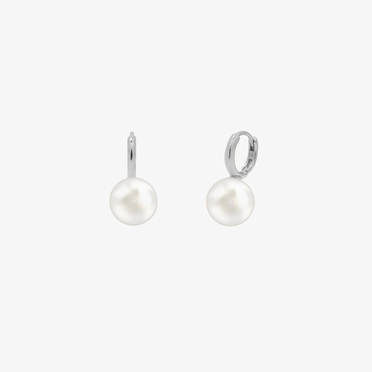 Pearl drop huggie earrings-5