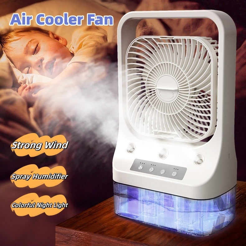 Innovative Three-Spray Nozzle Humidifier Fan