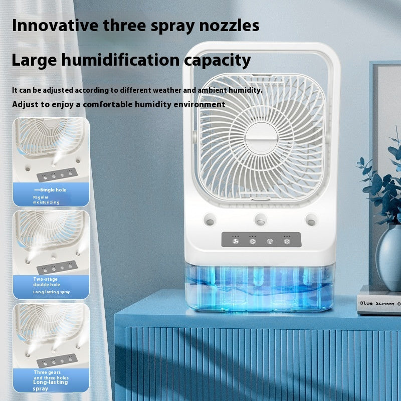 Innovative Three-Spray Nozzle Humidifier Fan