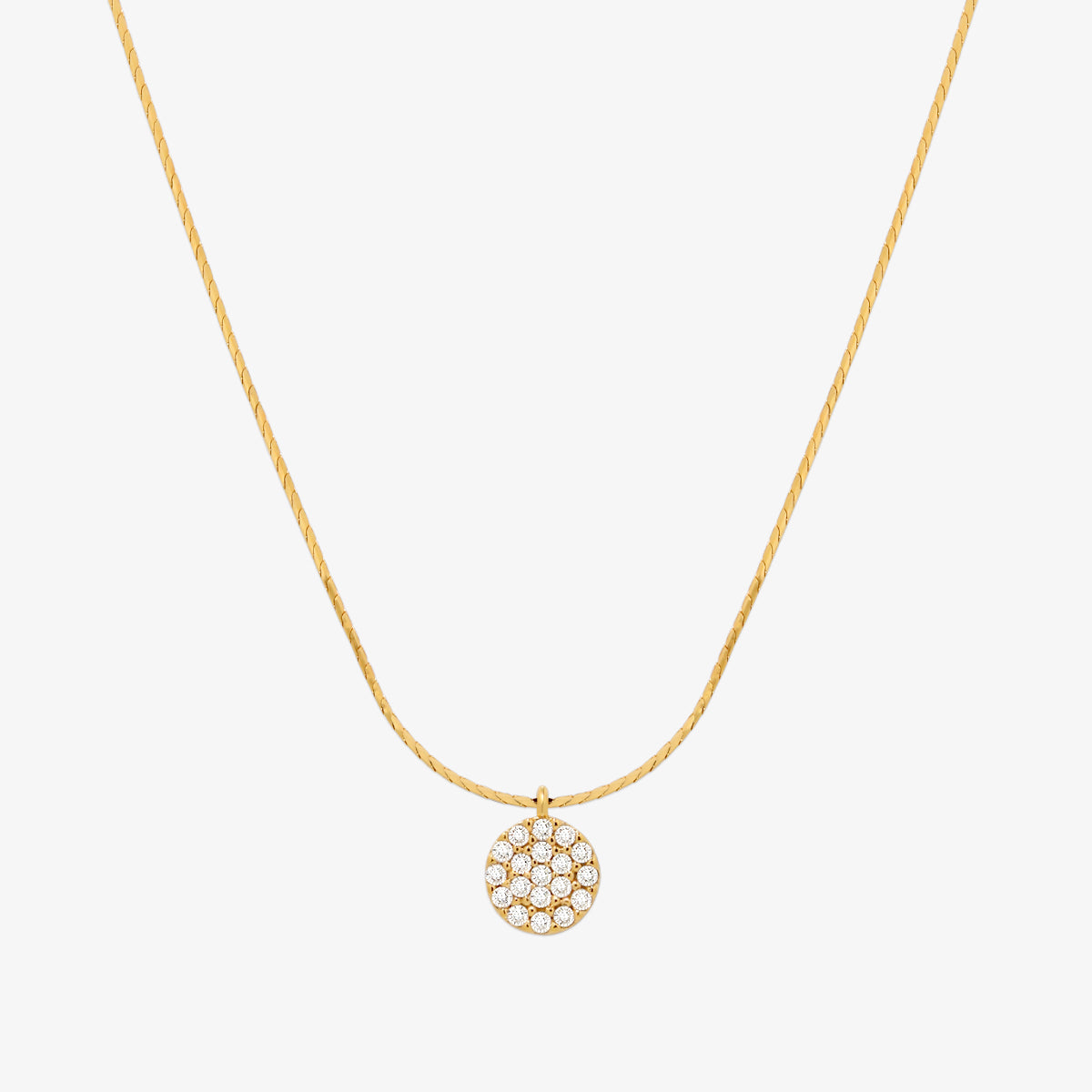 Circle pendant silk necklace