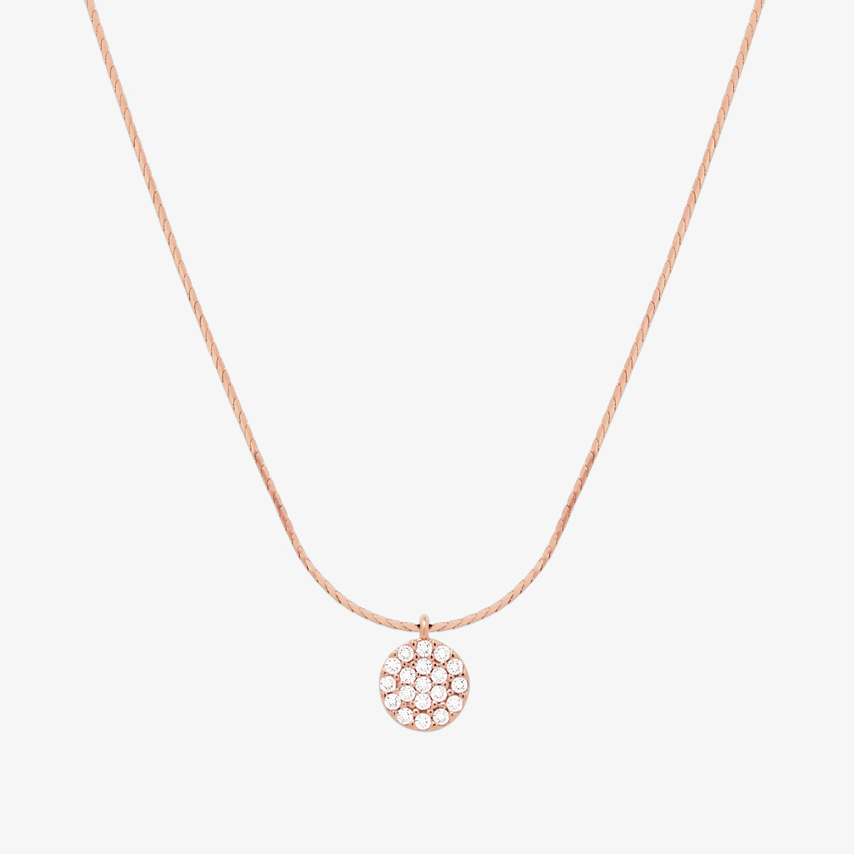 Circle pendant silk necklace