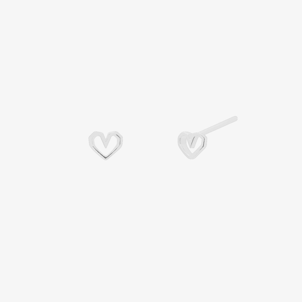 Angled heart stud earrings-4