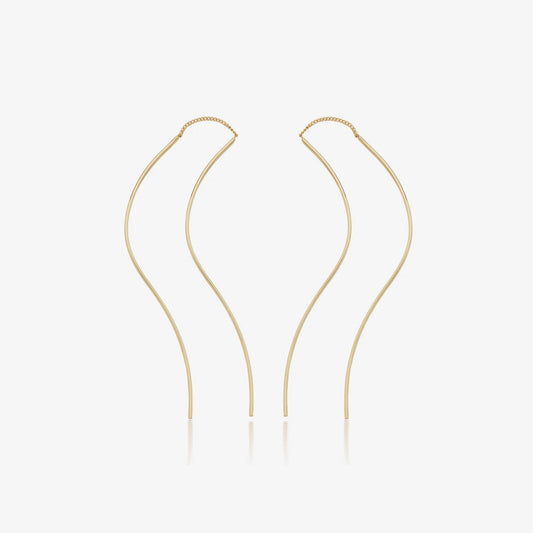 Flow drop long threader earrings