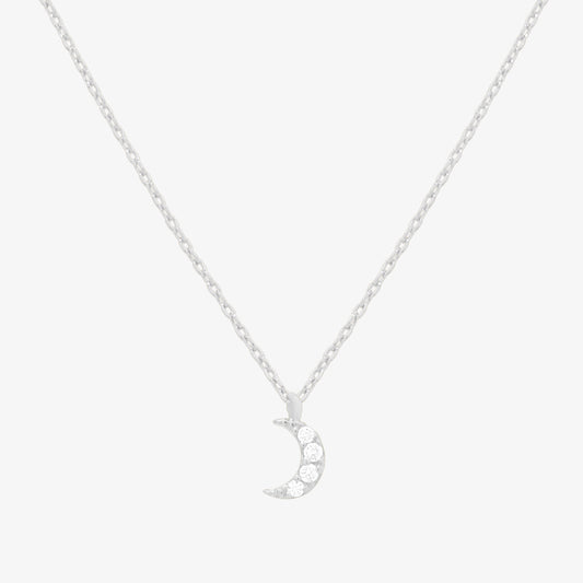 Cubic crescent moon pendant necklace